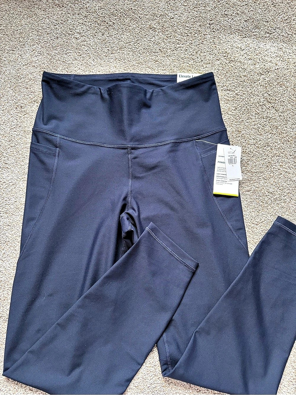Old Navy PowerSoft Elevate High-Rise 7/8 Ankle Leggings Blue Large, NWT